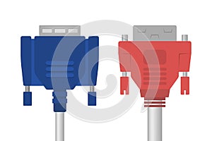 Cable wire set. Collection of video connector. Computer