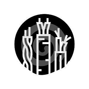 cable wiring electronics glyph icon vector illustration