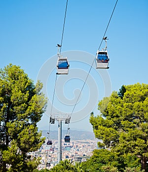 Cablecar over Barcelona, Spain photo