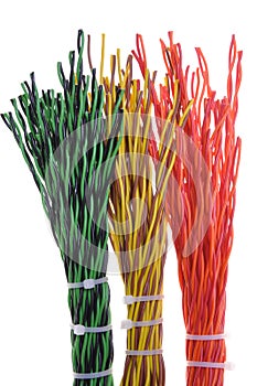 Cables connected by cable ties