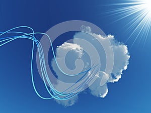 Cables connected to cloud