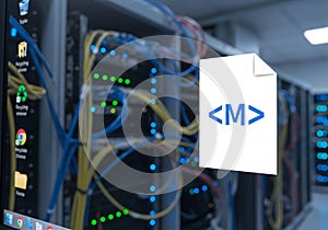 Cables are connected to various ports, indicating active data