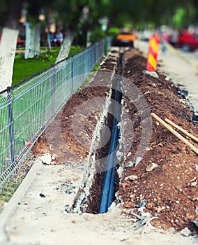 Cables in trench