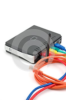 Cables and wireless router