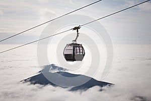 Cableway above the clouds