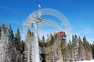 Cableway cabin at Jasna Low Tatras ski resort