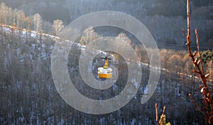 Cableway and caucas mountains winter time Russian Federation photo