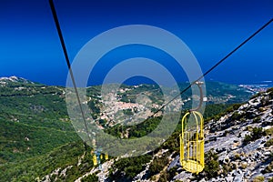 Cableway in Elba Island to monte Capanne