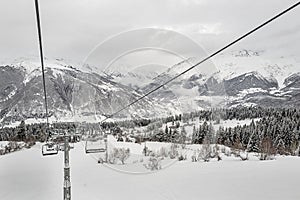 Cableway at Hatsvali Ski Station. Georgia