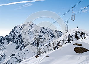 Cableway in Italian Alps