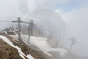 Cableway in the mountains