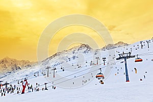 Cableway at mountains ski resort Solden Austria