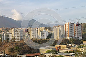 Cableway seen from Palo Verde in Caracas, Venezuela