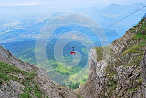 Cableway in Swiss Alps