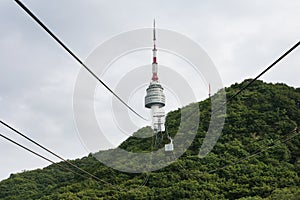 Cableway to Seoul Tower.