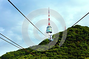 Cableway to Seoul Tower. photo