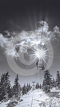 Cableway to Snezka summit in Krkonose