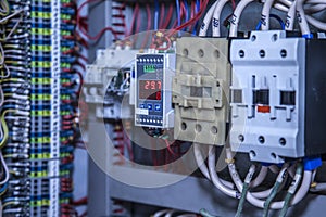 Cabling connection of  power electric line in industrial distribution fuseboard