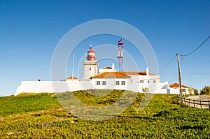 Cabo da Roca cape and lighthouse in Portugal, most western point of continental Europe