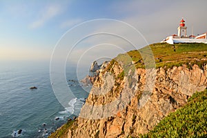 Cabo da Roca cape and lighthouse in Portugal