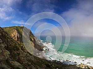 Cabo da Roca lighthouse and cliff photo