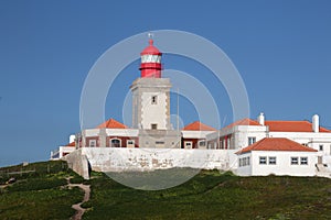 Cabo da Roca, Portugal. Lighthouse and Atlantic Ocean view, the most westerly point of European mainland