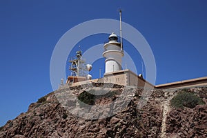 Cabo de Gata lighthouse in Almeria, Andalucia, Spain.