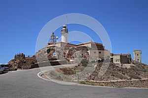 Cabo de Gata lighthouse in Almeria, Andalucia, Spain.