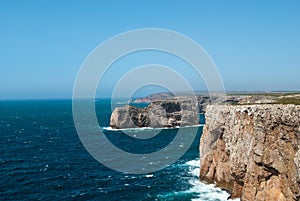 Cabo de Sao Vicente in Portugal with a rock that looks just like one to a shoe photo