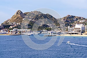 Cabo San Lucas bay with blue sky