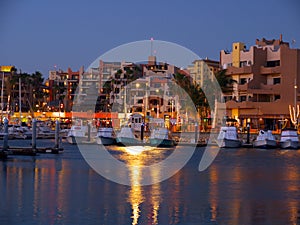 Cabo San Lucas, Marina at night