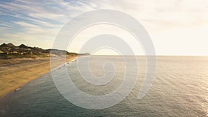 Cabo San Lucas, Mexico. Aerial View of Empty El Faro Beach and Pacific Ocean