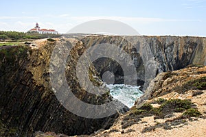 Cabo Sardao Lighthouse along the Portuguese Atlantic Coast, Odemira photo