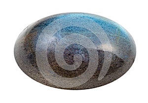 Cabochon of labradorite gem isolated photo