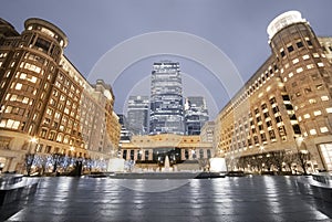 Cabot Square at Canary Wharf, London. photo