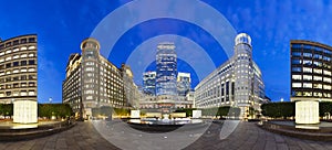 Cabot Square In London at night