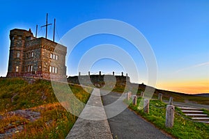 Cabot Tower at Sunset, Signal Hill, St John`s Newfoundland & Labrador, Canada