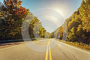 Cabot Trail Highway in fall