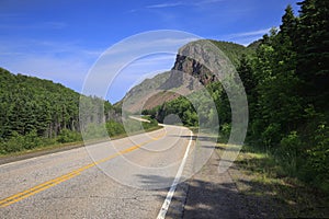 Cabot Trail Through Rugged Cliffs And Mountains