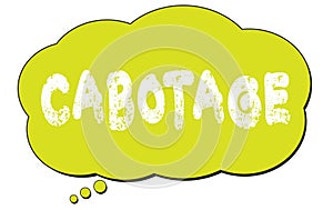 CABOTAGE text written on a light green thought bubble