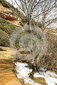 The Cabriel River with crystal clear waters in Spain