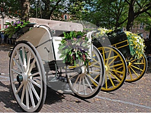 Cabriolet carriaged with flowers