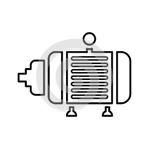 Cabriolet, electric, electromotor line icon. Outline vector