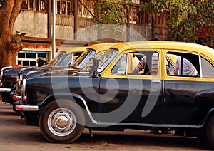 Cabs at the Taxi Stand in India