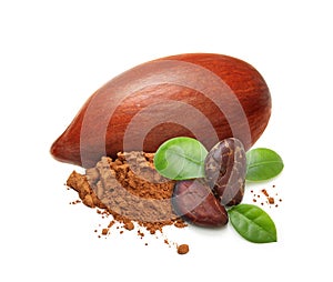 Cacao beans and powder isolated