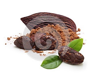 Kakao fazuľa a prášok 