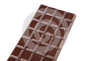 Cacao real black chocolate bar isolated in white background