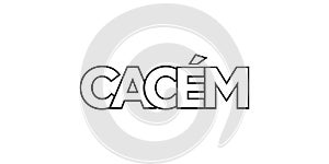 Cacem in the Portugal emblem. The design features a geometric style, vector illustration with bold typography in a modern font.