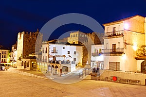 Caceres Plaza Mayor Extramadura of Spain