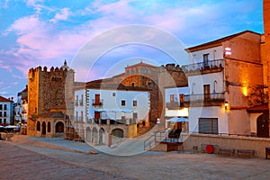 Caceres Plaza Mayor Extremadura of Spain